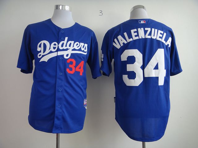 Men Los Angeles Dodgers #34 Valenzuela Blue MLB Jerseys->los angeles dodgers->MLB Jersey